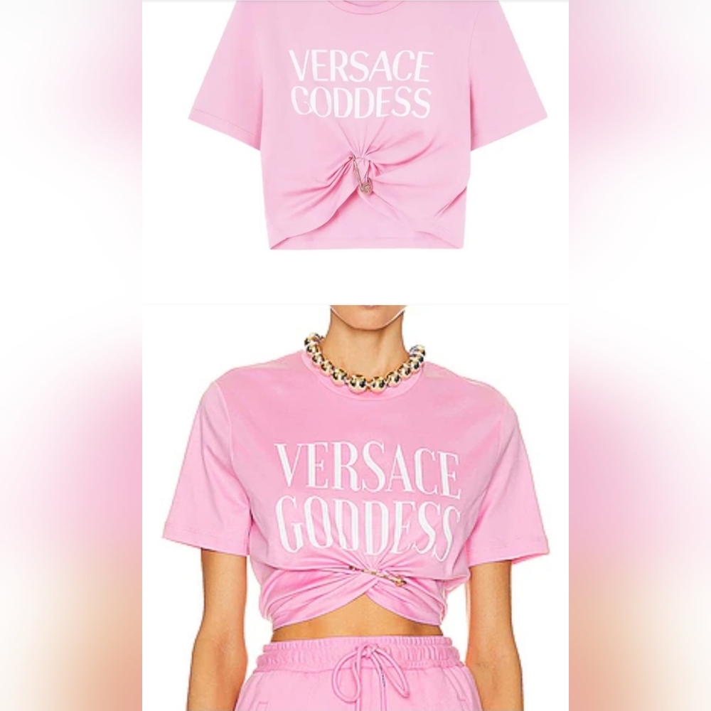 NWT Versace Pink Goddess Tee